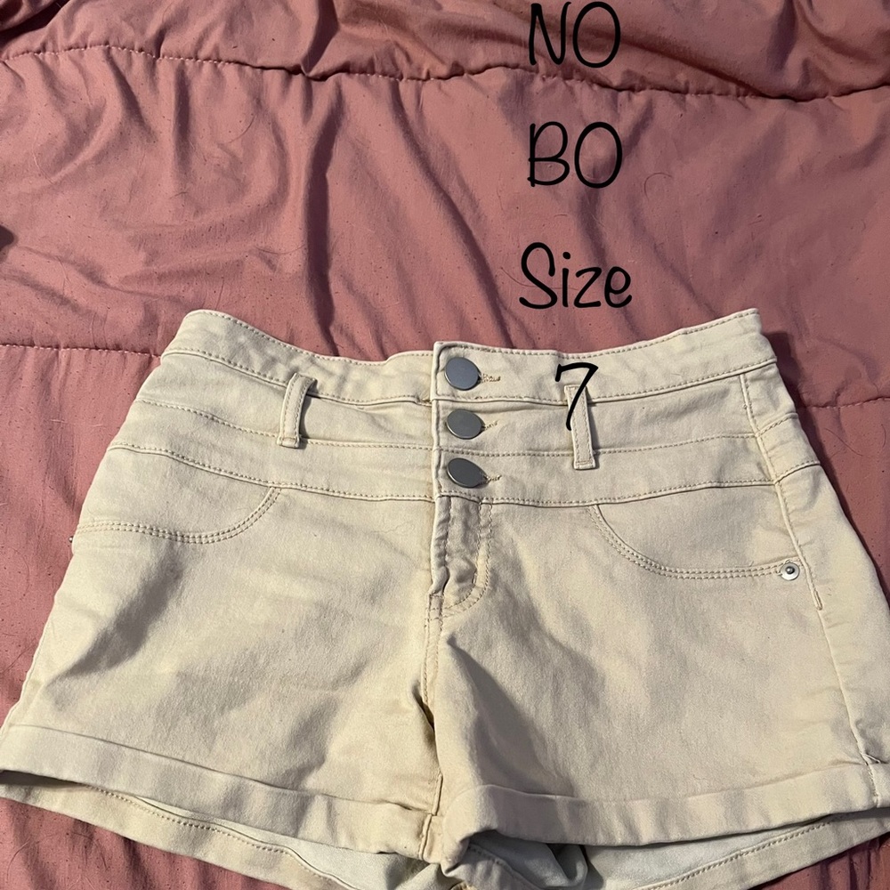 Khaki jean shorts